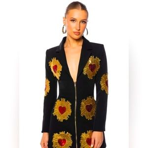 AKIRA GLISTENIN IN GOLD BLAZER DRESS IN BLACK MULTI